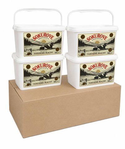 Топлене масло ГХІ "SOKUROVE" Premium (Сет "HoReCa Double Box" 8шт по 1800г) SOK-GHEE-1800-BOX-2 фото